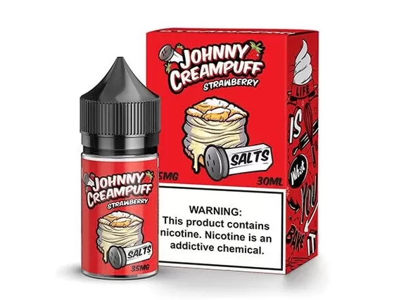 JOHNNY CREAMPUFF SALT – STRAWBERRY BY TINTED BREW JUICE CO. – 30ML – 35MG - 35mg / 50mg - Image 2