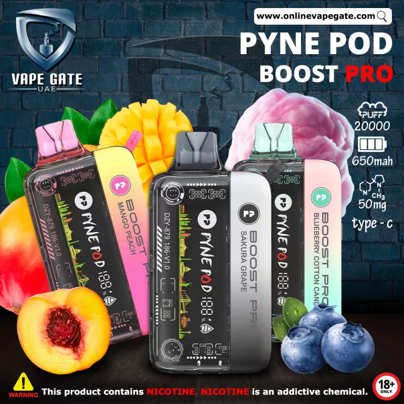 Pyne Pod Boost Pro - Rechargeable Disposable Vape (20,000 Puffs) - Mango Passionfruit / 50 mg