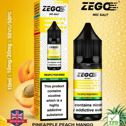 Zego Pineapple Peach Mango Nic Salt Vape Juice - 10 Pack - 10mg