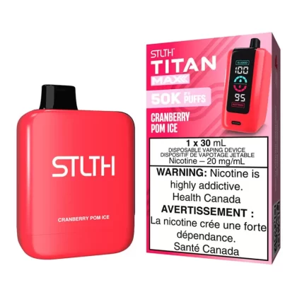 STLTH Titan Max Disposable Vape Device - Cranberry Pom Ice - 20mg/ml