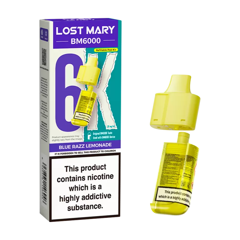 Blue Razz Lemonade Lost Mary BM6000 Refill Pack - Ecigwizard