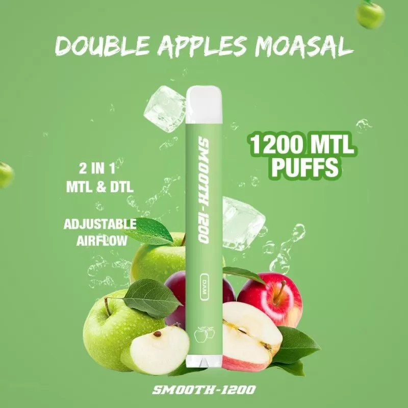 SMOOTH DISPOSABLES (20MG - 1200 Puffs) - Double Apple Moasal - Image 2