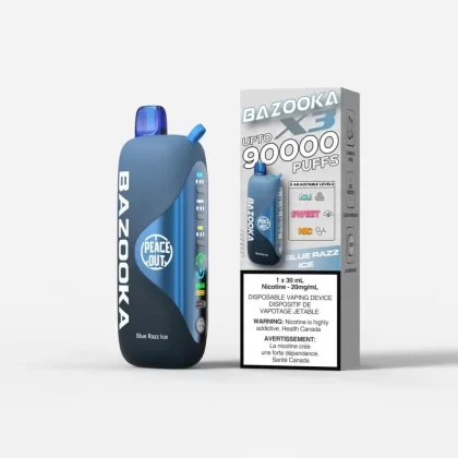 Bazooka 90K Blue Razz Ice Disposable Vape - Strength#20MG>20MG (ONT-TAX)
