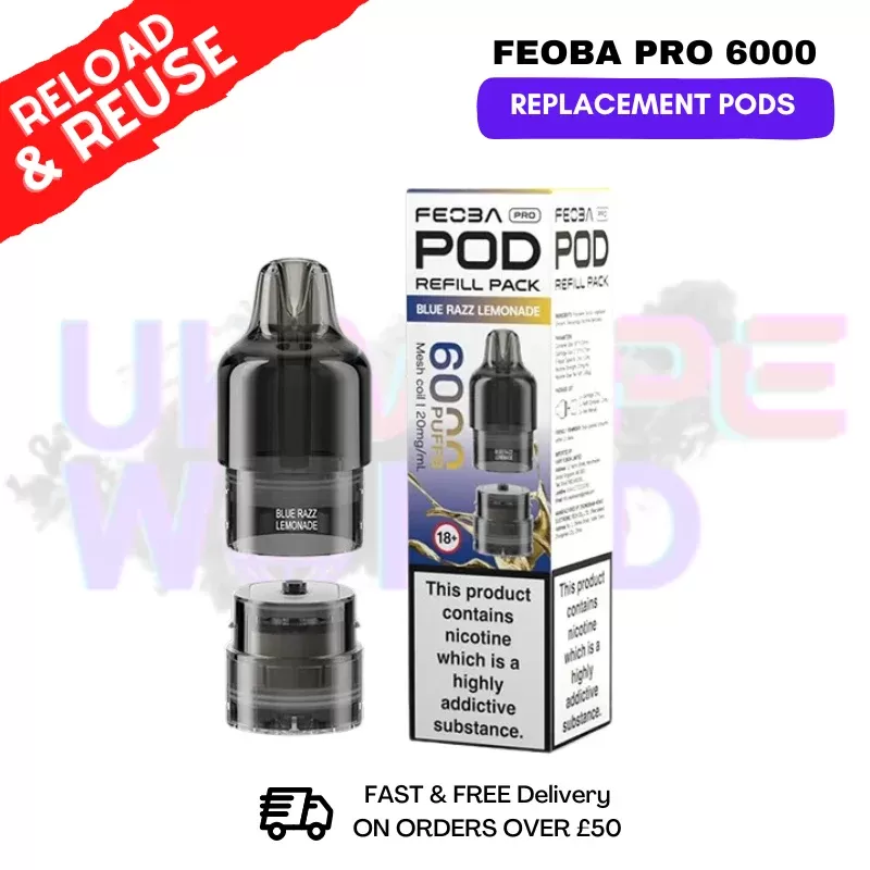 Blue Razz Lemonade FEOBA Pro 6000 Replacement Pods