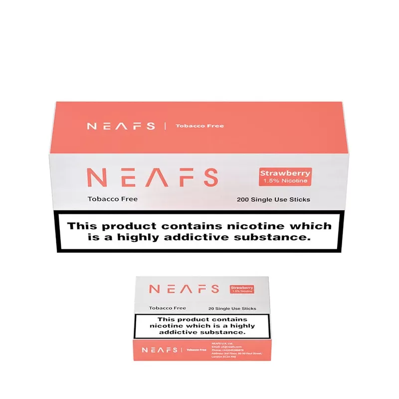 NEAFS Strawberry Carton – 200 Sticks - NEAFS Strawberry Sticks (Nicotine Strength)#1.5>0 (43698F)