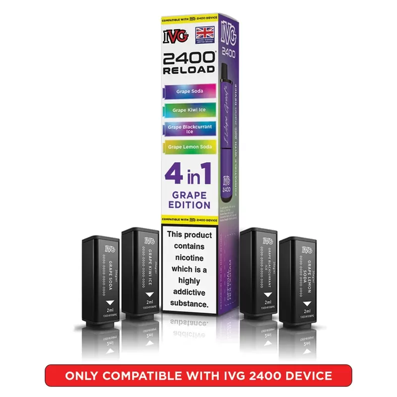 IVG 2400 Reload 4 in 1 Prefilled Pods Grape Edition - Strength#20mg (63369A)