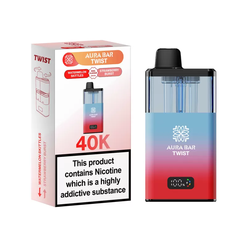 Aura Bar Twist 40K Vape Kit By Crystal Prime - Lemon Lime / Strawberry Raspberry Cherry Ice - Image 2