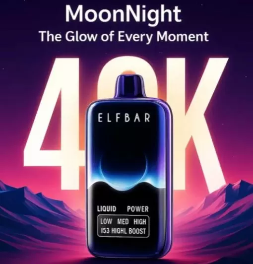 Elf Bar MoonNight Rechargeable Disposable Vape (40,000 Puffs) - Grape Ice / 50 mg - Image 2