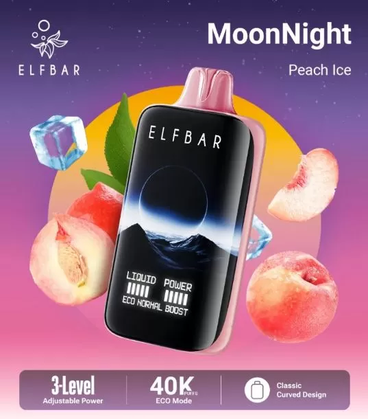 Elf Bar MoonNight Rechargeable Disposable Vape (40,000 Puffs) - Grape Ice / 50 mg - Image 3