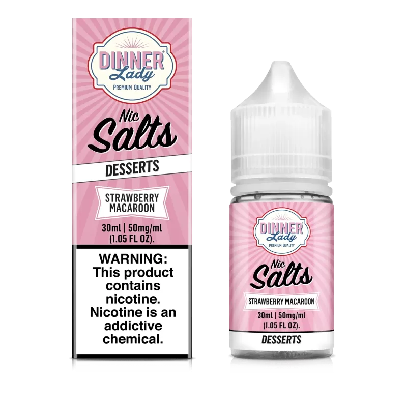 DINNER Lady Nic SALT - Strawberry Macaroon - 30ML E-Liquid - 50MG