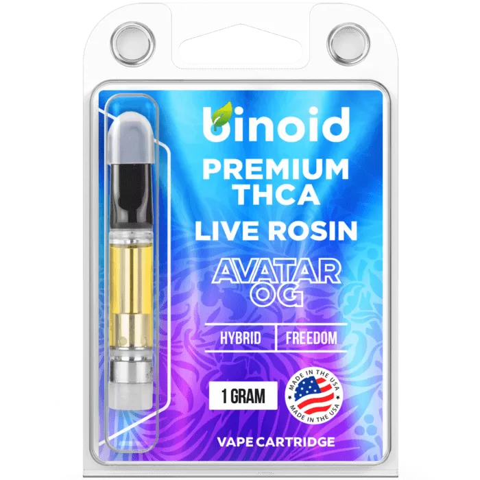 Binoid THCA Vape Cartridge – 1G – Live Rosin – Avatar OG | Rokin