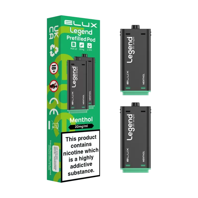 Menthol Elux Legend 1500 Pods - 20mg - Vape Product (06FF0C)