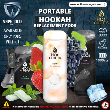XTRA - HOK CLOUDS PORTABLE HOOKAH REPLACEMENT PODS - Lemon Mint / 0 mg (Pods Only)