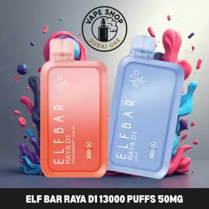 ELF BAR Raya D1 13000 Puffs 50mg Nicotine Disposable Vape in Dubai,UAE - Blackberry Cranberry, Blue Razz Ice; BOX OF 10 PCS (ABDB0D)