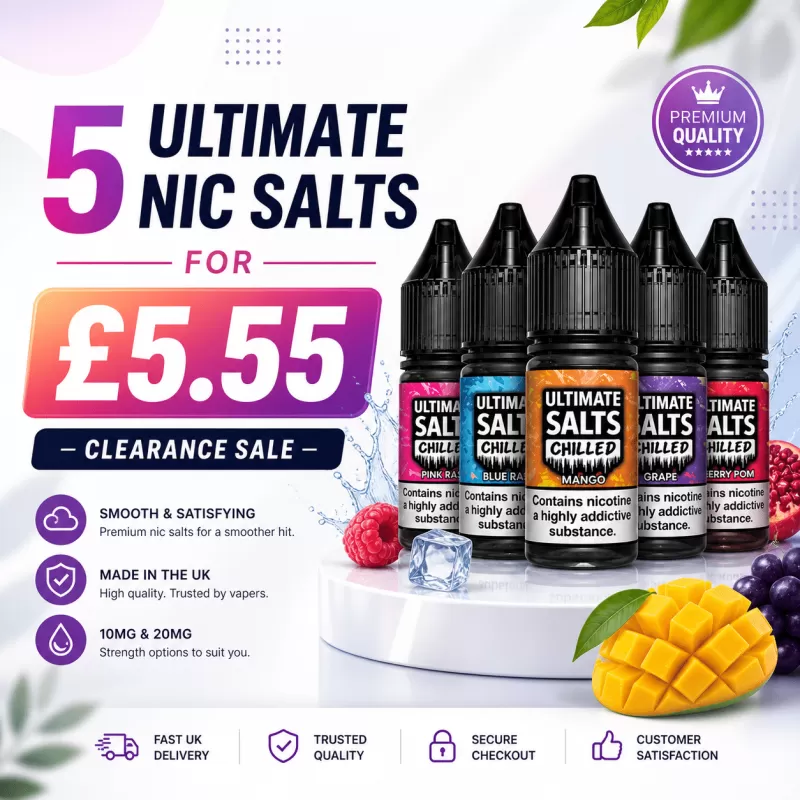 5 Ultimate Salts – Clearance Sale – TPD - Vapestorm Co