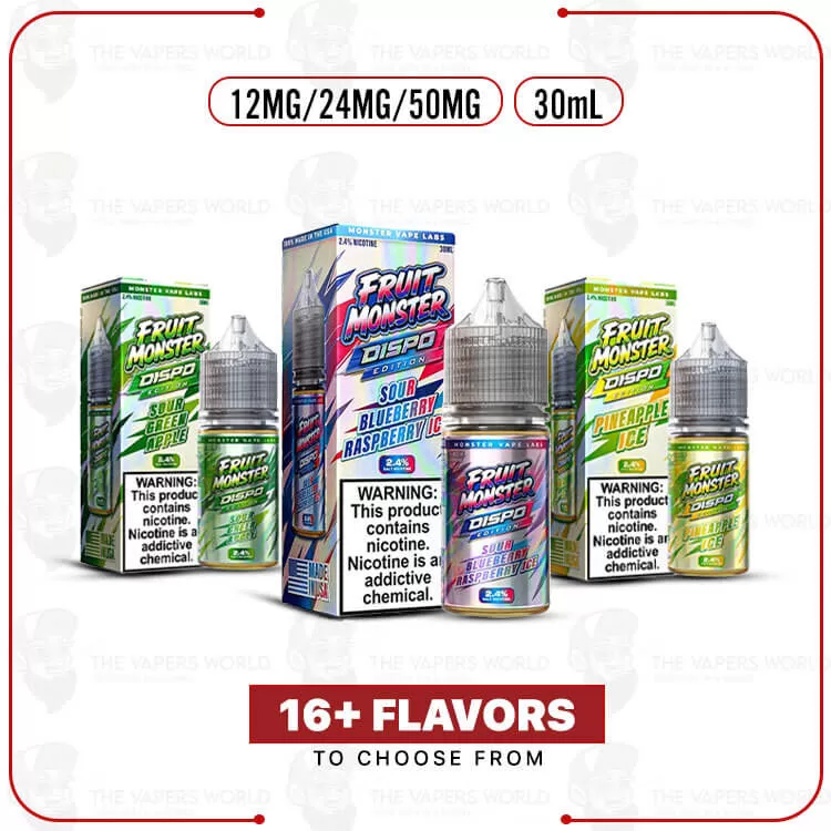 Fruit Monster Dispo Edition Salt 30ml E-Juice - Vape Product, Vape Product; Banana Ice, Banana Strawberry