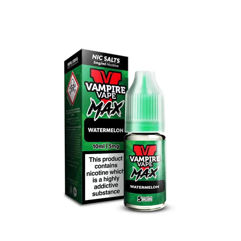 Vampire Vape MAX Watermelon Nic Salt E-Liquid 10ml - 20mg - Image 2