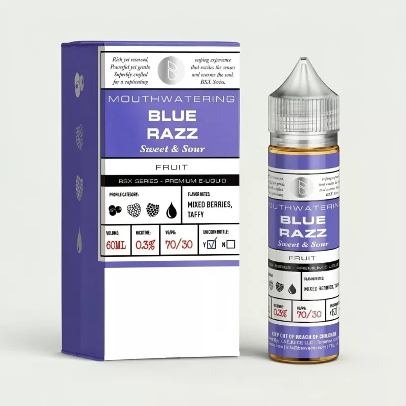 Blue Razz – BSX Series – 60mL – 70% VG – Vape Juice - Vape Product; Vape Product, Vape Product