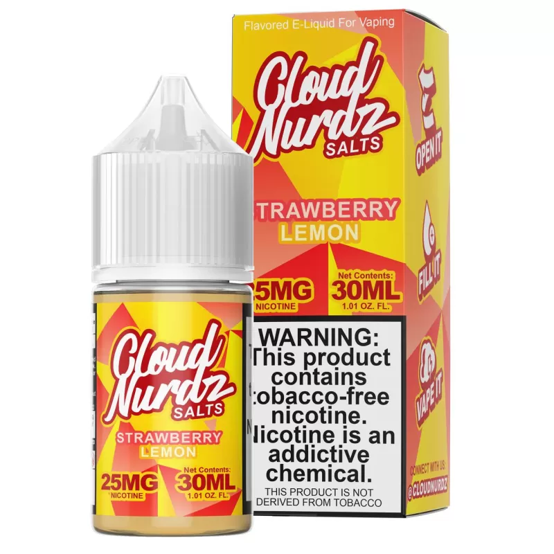 Cloud Nurdz TFN Salt Premium E-Liquid 30ml - ICED Strawberry Mango / 50mg