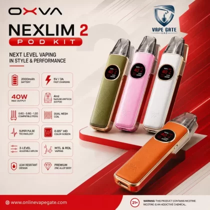 OXVA Nexlim 2 Pod Kit - Black Leather - Onlinevapegate
