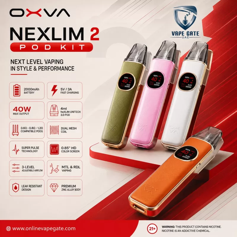 OXVA Nexlim 2 Pod Kit - Black Leather - Onlinevapegate