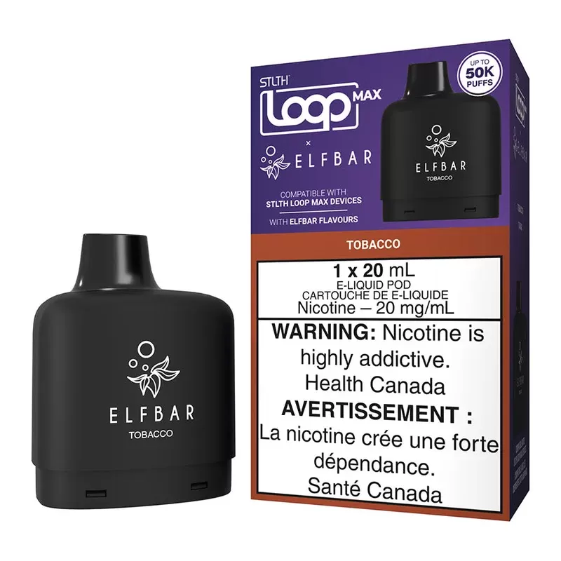 STLTH Loop Max X Elf Bar E-Liquid Pod Pack – Tobacco 20ml - 20mg/mL