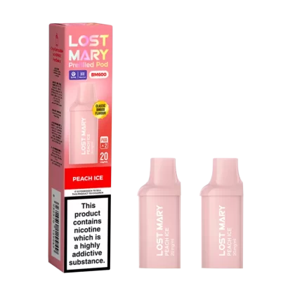 Peach Ice Lost Mary BM600 Pods - 20mg - Vape Product (F191E6)