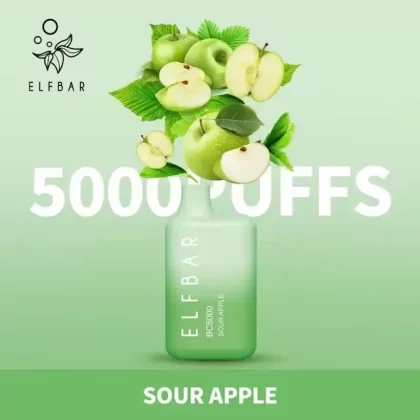 ELF BAR SOUR APPLE BC5000 DISPOSABLE POD - Vapebar Pk