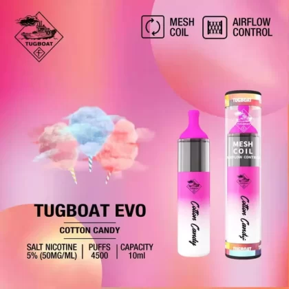 TUGBOAT EVO 4500 PUFFS – COTTON CANDY