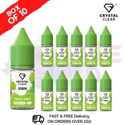 Fresh Mint Crystal Clear Nic Salt Box Of 10 – Only £17.99