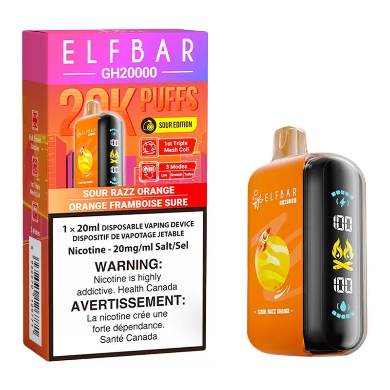 Elf Bar GH20K Disposable Vape Device – Sour Razz Orange 20ml