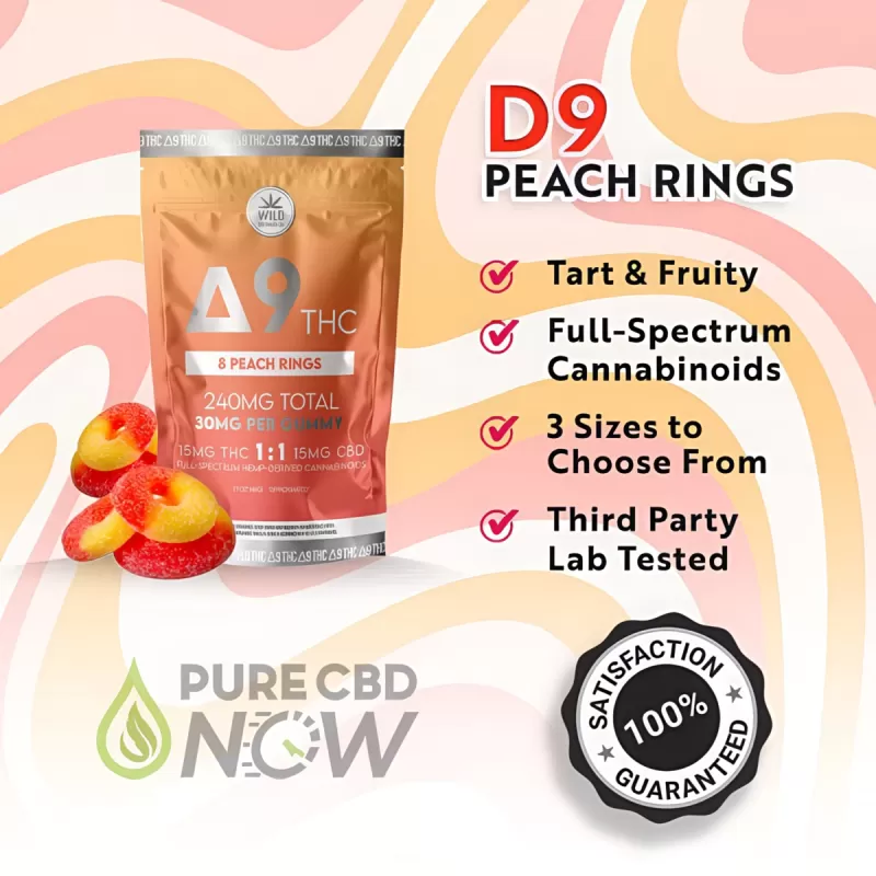 Delta-9 Peach Ring Chews 50mg-500mg - Image 3