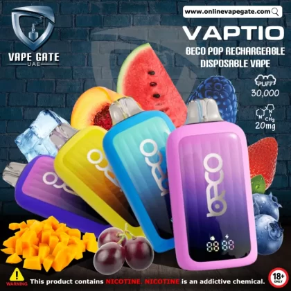 Vaptio Beco Pop Rechargeable Disposable Vape (30,000 Puffs) - Blueberry Ice / 20 mg