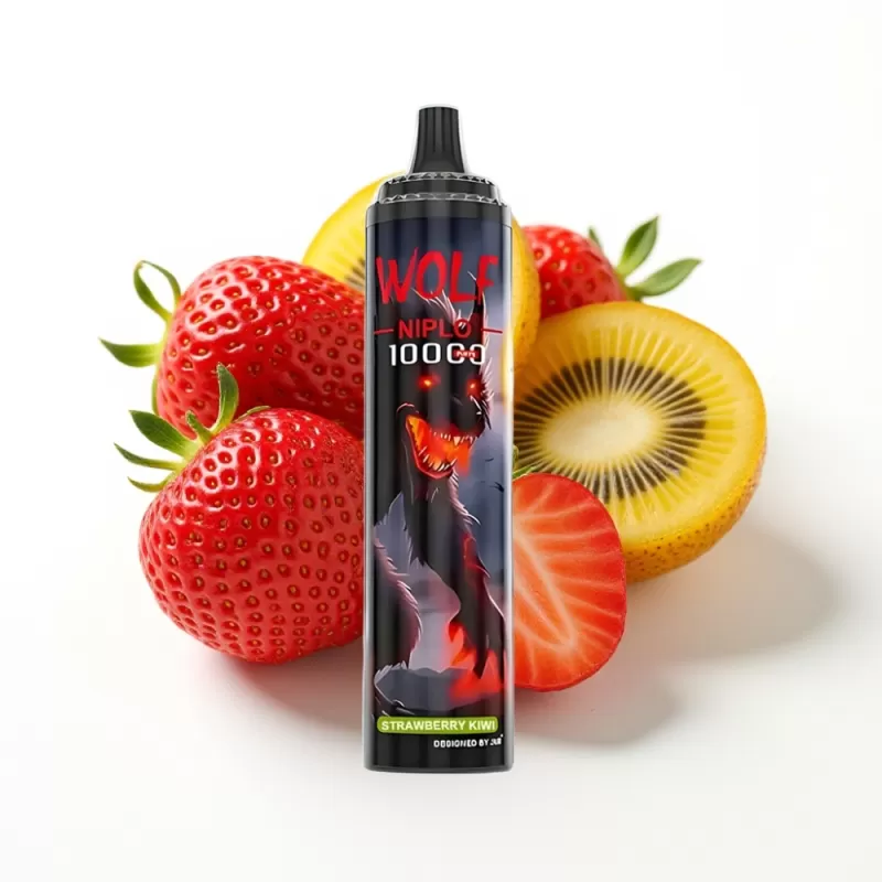 JNR Wolf Niplo 10000 Puffs Fresa Kiwi 20ml 5% Tipo-C Mexico vape - Fumotvapemexico
