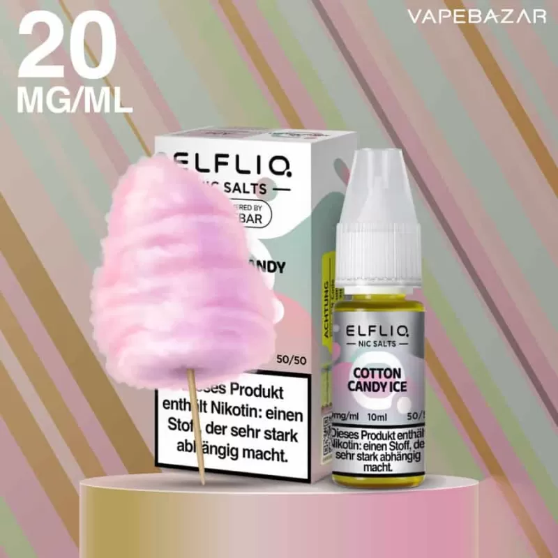 Elfliq Nikotinsalz Liquid 10ml – Cotton Candy Ice 20mg/ml Nikotin
