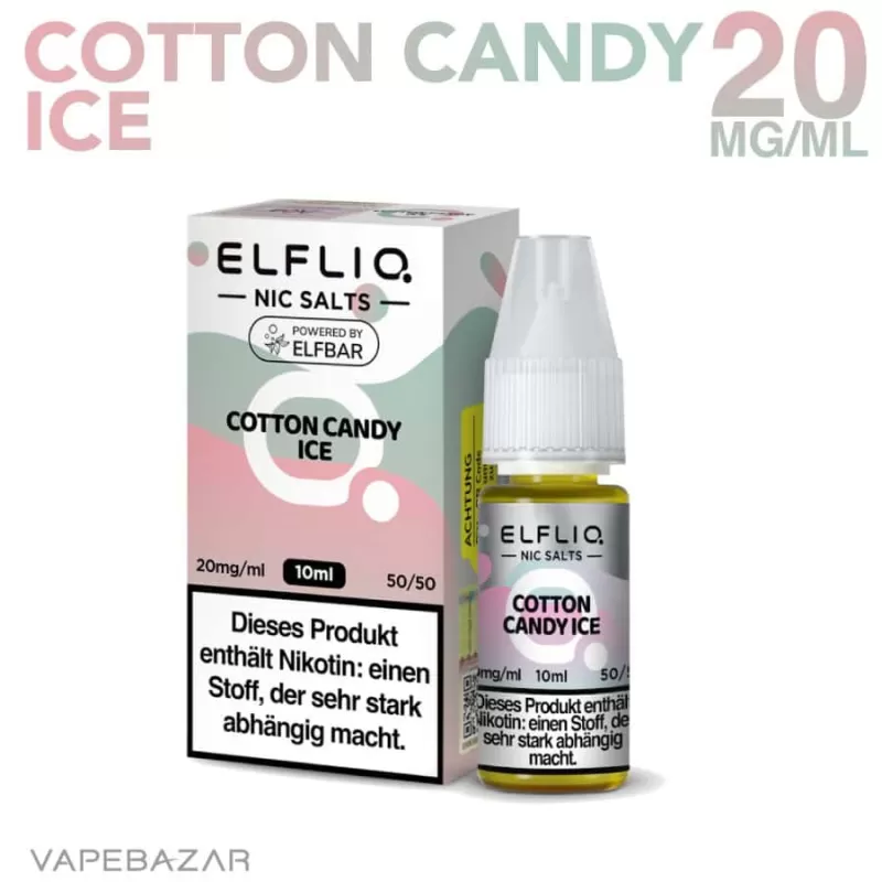 Elfliq Nikotinsalz Liquid 10ml – Cotton Candy Ice 20mg/ml Nikotin - Image 2