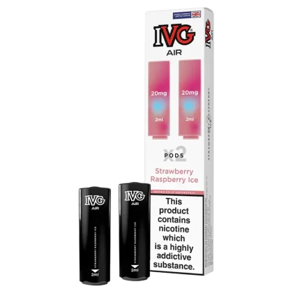 Strawberry Raspberry Ice IVG Air Replacement Pods - 20mg - Vape Product (FD99D1)