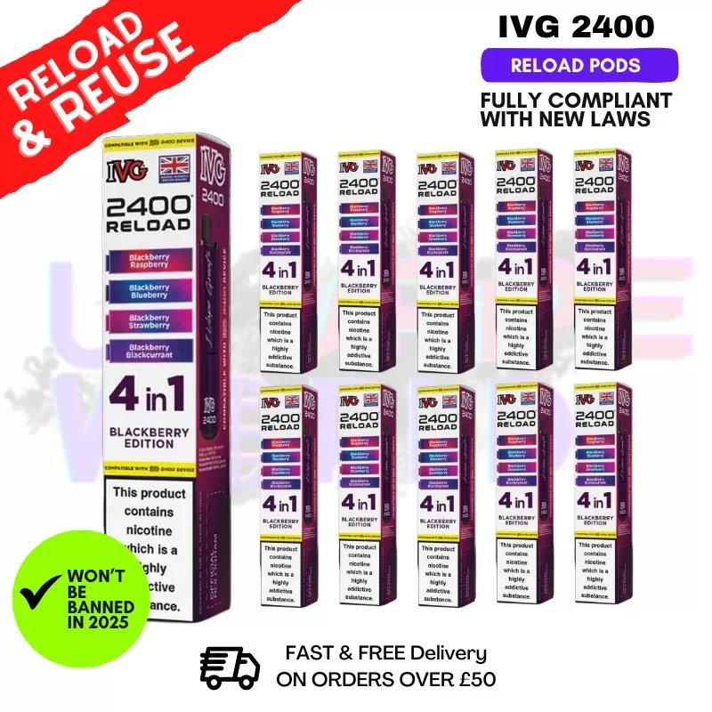 Blackberry Edition IVG 2400 RELOAD Pods – Box Of 10