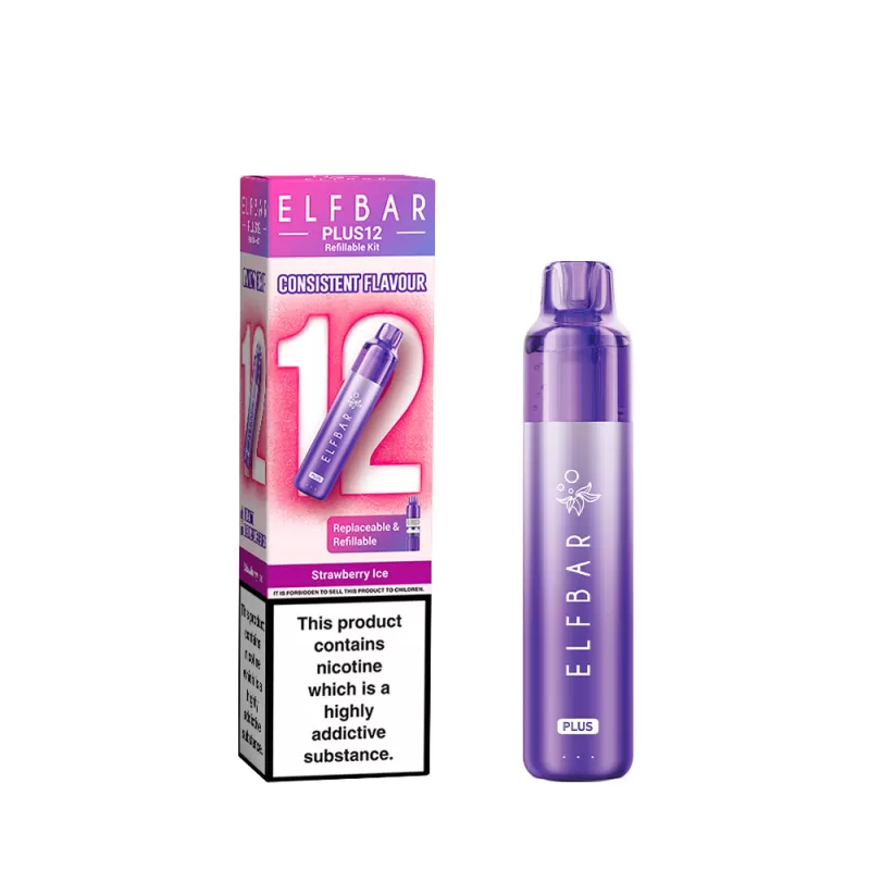 Elf Bar Plus 12 Prefilled Pod Vape Kits - Strawberry Ice - Image 3