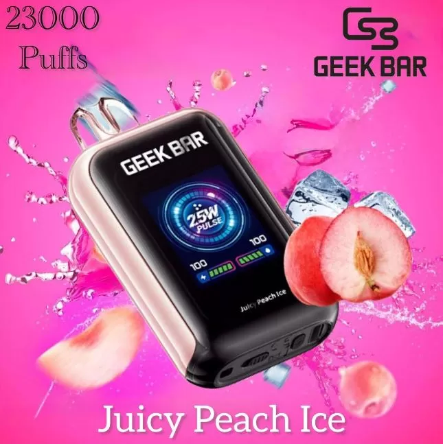 Geek Bar Watt Disposable Vape (23,000 Puffs) - 50 mg / Juicy Peach Ice - Image 3