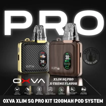 OXVA Xlim SQ Pro Kit 1200mAh Vape Kit Pod System in Dubai, UAE - Bronze Wood, Gentle Blue (EEF378)