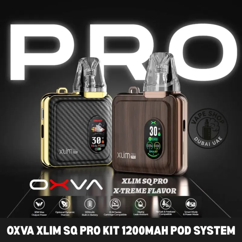 OXVA Xlim SQ Pro Kit 1200mAh Vape Kit Pod System in Dubai, UAE - Bronze Wood, Gentle Blue (EEF378)
