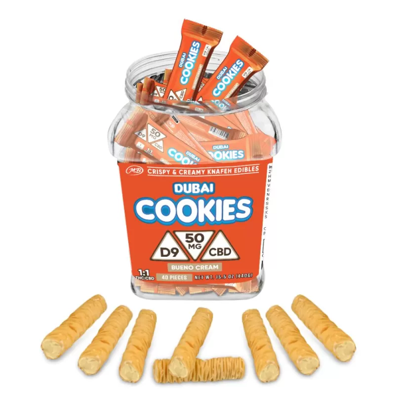 Dubai Cookies Crispy & Creamy Knafeh 1pc Edibles 50mg Delta-9 + CBD – Bueno Cream