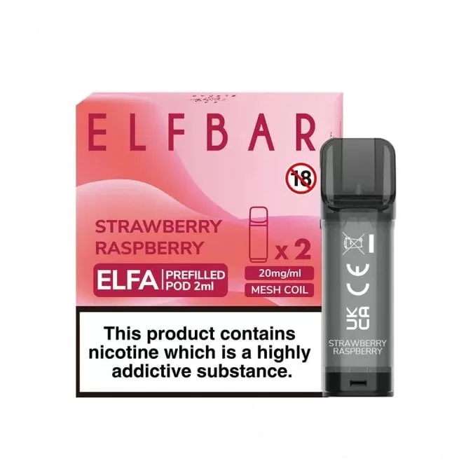 Elf Bar Elfa Strawberry Raspberry Nic Salt E Liquid Pods – Elfa Series (2 x 2ml)