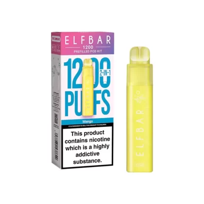 Elf Bar 1200 Mango Prefilled Pod Vape - Nicotine Strength#20mg (4D20B5)