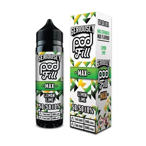 SERIOUSLY POD FILL MAX 50/50 LEMON LIME 40ML SHORTFILL E-LIQUID