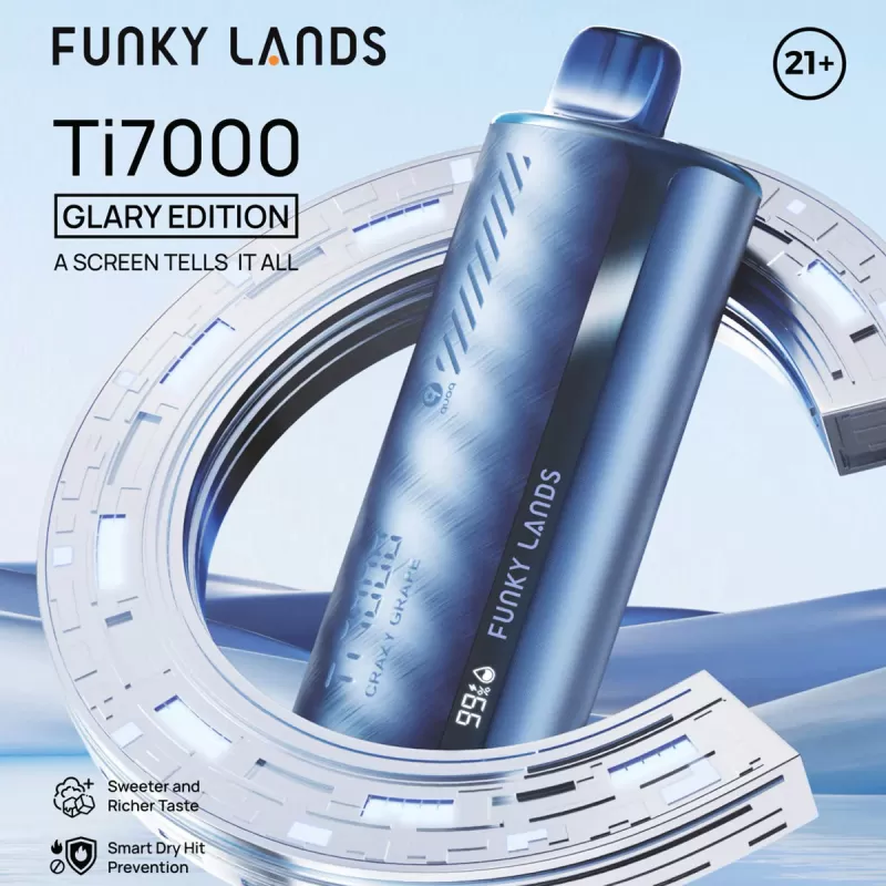 FUNKY LANDS Ti7000 “Glary Edition” Disposable Device – 7000 Puffs - Dragon Berry