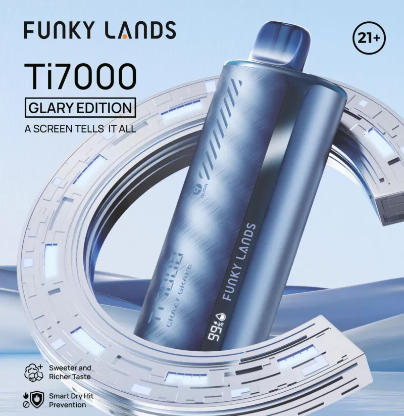 FUNKY LANDS Ti7000 “Glary Edition” Disposable Device – 7000 Puffs - Dragon Berry - Image 2