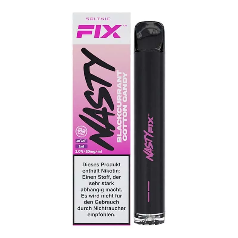 NASTY FIX AIRFIX – Blackcurrant Cotton Candy - Nasty Fix - Airfix; Nikotin-Benzoat, Propylenglykol; 20mg/ml