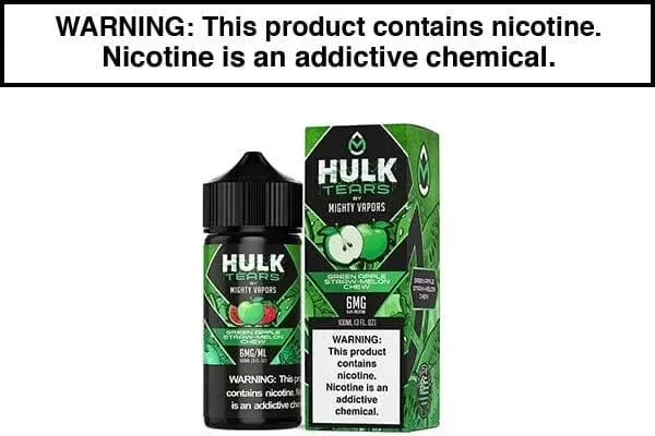 GREEN APPLE STRAW-MELON CHEW BY MIGHTY VAPORS HULK TEARS 100ML - Vape Product, Vape Product